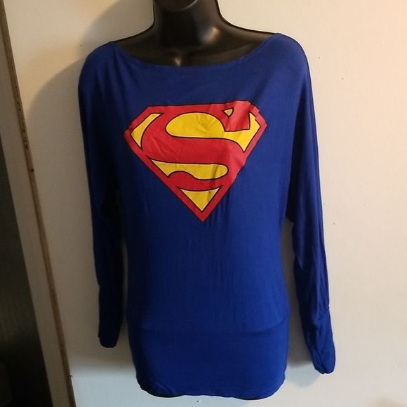 Rare Sophie Superman Boat Neck Doman Long Sleeve Top Sz.Small - Picture 1 of 13